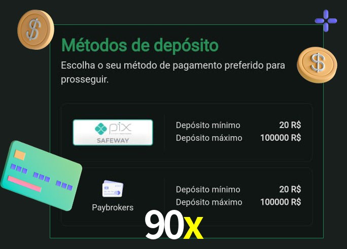 O cassino 90x oferece uma grande variedade de métodos de pagamento